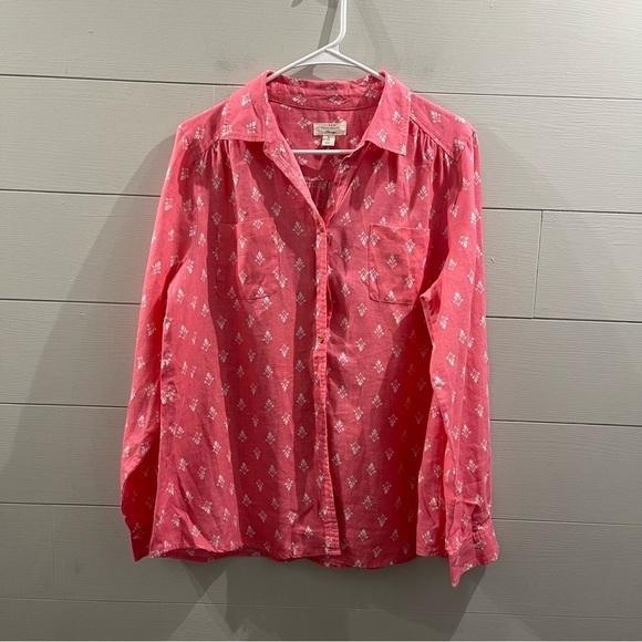 Charter Club Tops - Charters Club Luxury Linen Button Top Size Large